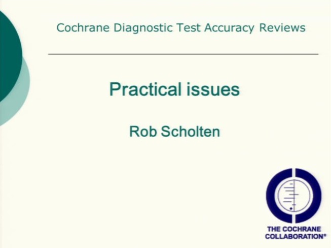 Practical issues in planning a Cochrane DTA Review