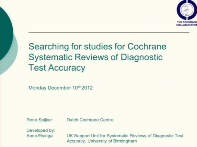 Searching for studies for Cochrane DTA Reviews